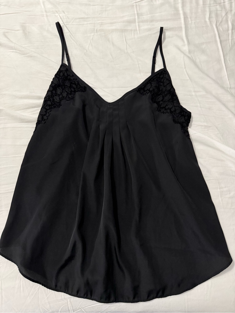 Talula Black Lace-Trim Satin Cami